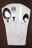 Pouch with fork, spoon and knife