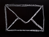 Mail symbol drawn on blackboard