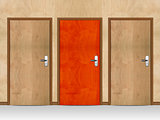 Three wooden doors
