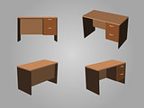 Brown office table Vector