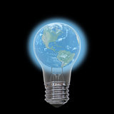 Earth inside lightbulb