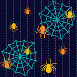 Halloween seamless pattern with spiders
