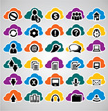 Cloud computing icons in colours