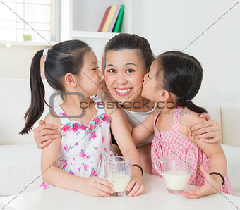 Loving Asian family