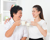 Drinking milk at home