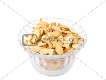 Cracker biscuits in a glass vase