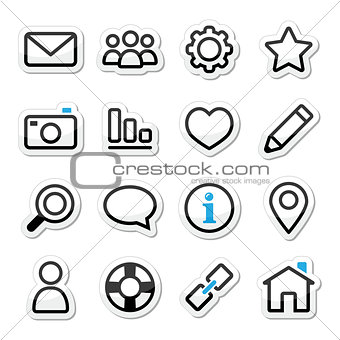 Website menu navigation stroke icons