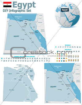 Egypt maps with markers