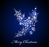 Vector Christmas card: Blue Holly