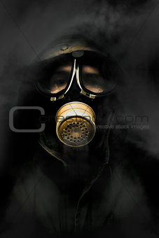 Soldier In Gas Mask