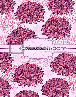 colorful hand drawn floral invitation card