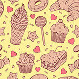 seamless pattern of sweets