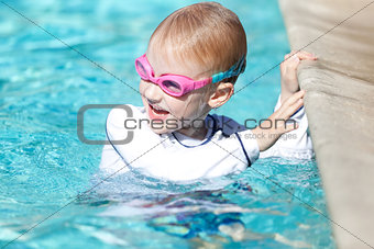 boy at the pool