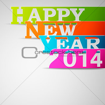 Happy new year 2014 paper strips