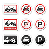 No parking, parking forbidden red and black sign