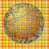 ball with the texture of fabric and within the grid