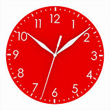 Red clock face