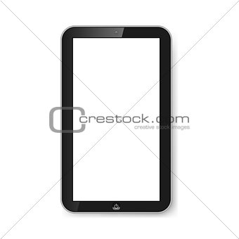 Tablet with blank screen.