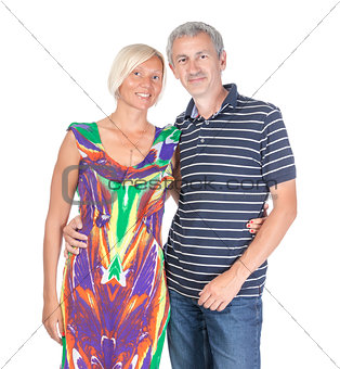 Smiling attractive middle-aged couple