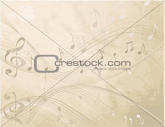 Vintage background with  Music  notes