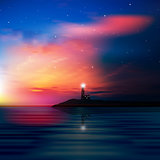 abstract background with lighthouse