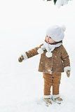 Baby in winter park