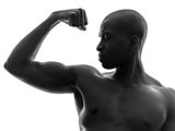 african black man flexing muscle  silhouette
