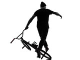 man bmx acrobatic figure silhouette