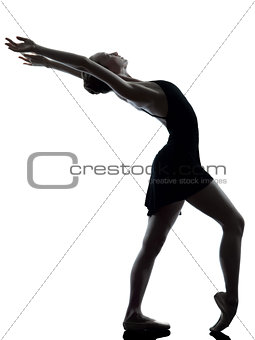 young woman ballerina ballet dancer stretching warming up 