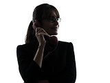 business woman telephone silhouette