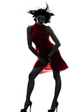 sexy woman in red dress silhouette