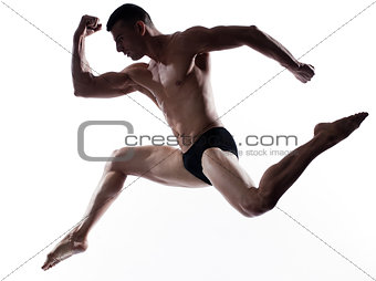 Man dancer gymnastic jump