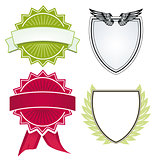Various shields and crests