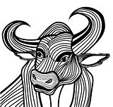 Bull head vector animal illustration for t-shirt.