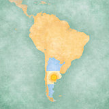 Map of South America - Argentina (Vintage Series)