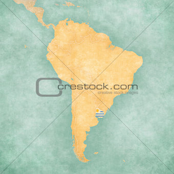 Map of South America - Uruguay (Vintage Series)