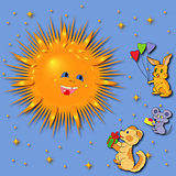 Animals Greeting A Sun