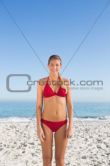 Attractive blonde posing in bikini