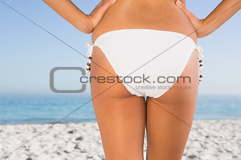 Close up of perfect feminine buttocks