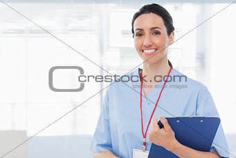 Nurse holding files
