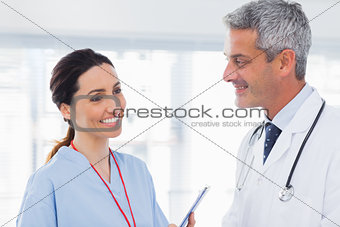 Nurse talking with doctor