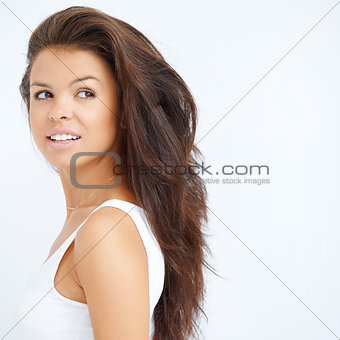 Close up portrait of brunette girl