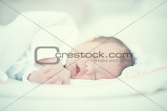 Cute Baby Sleeping With Mouth Open