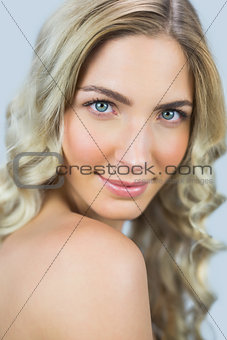 Calm natural blond model posing