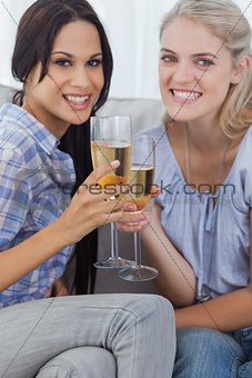 Friends toasting with champagne