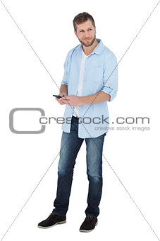 Handsome model with phone