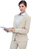 Businesswoman with clipboard