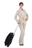 Businesswoman with suitcase
