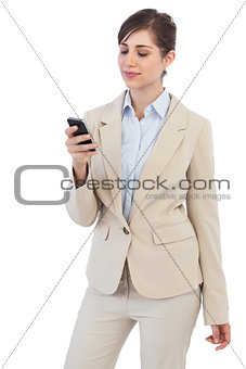 Businesswoman posing with phone