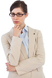 Level headed businesswoman wearing glasses